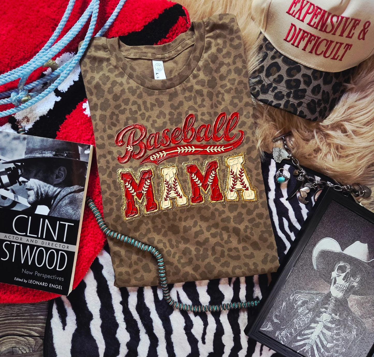 PAINTED BASEBALL MAMA TEE
