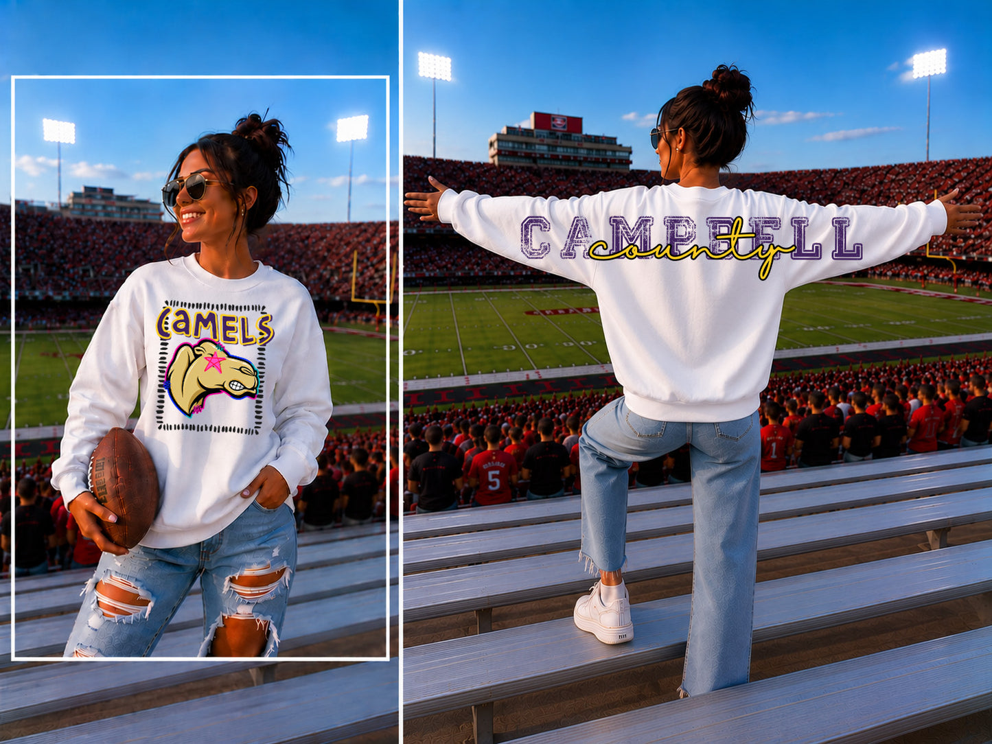 TT- SCHOOL SPIRIT SLEEVE CREWNECK