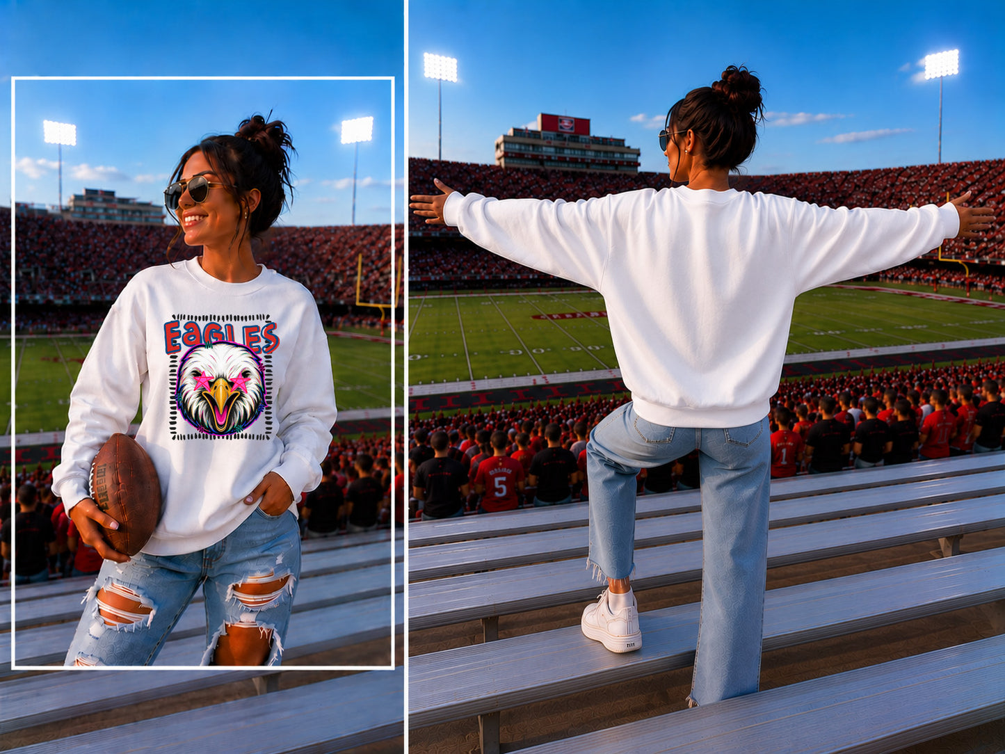TT- SCHOOL SPIRIT SLEEVE CREWNECK